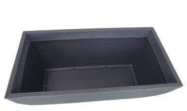 Preview: Pflanztrog mit Rillen Kunststoff anthrazit 80x40x34cm